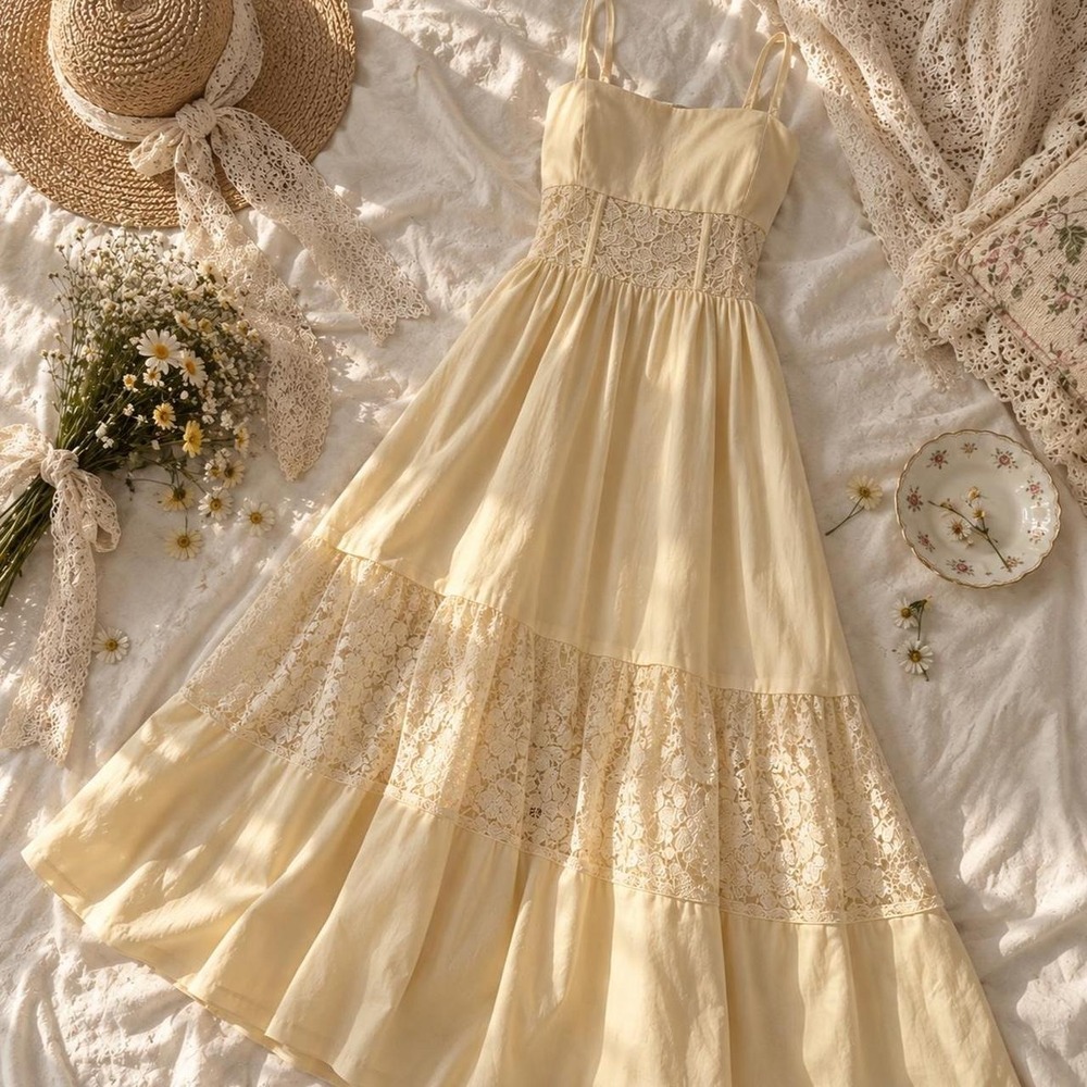 Yellow formal dress  Anthropologie bhldn Gabrielle taffeta lace a line dress